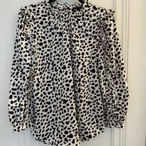 Never Been Worn J.Crew Animal Print Blouse with Ruffle Detail on Sleeves